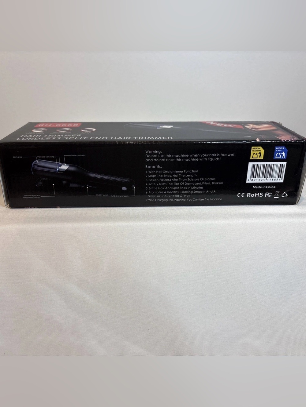 RH-6668 Cordless Split End Hair Trimmer — Black - Picture 2 of 2
